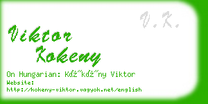 viktor kokeny business card